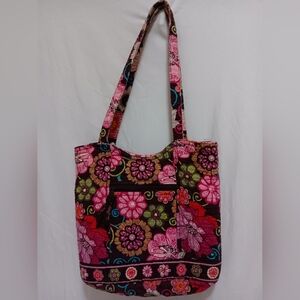 Authentic Vera Bradley Multi flowers  Toggle Tote/ Pink&Purple